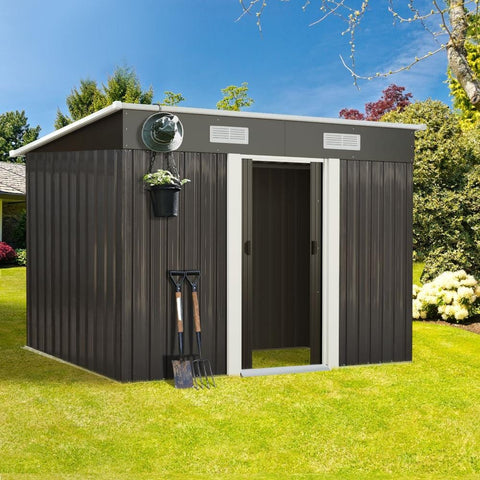 Garden Shed Outdoor Storage Sheds 2.38x1.31M Workshop Cabin Metal House