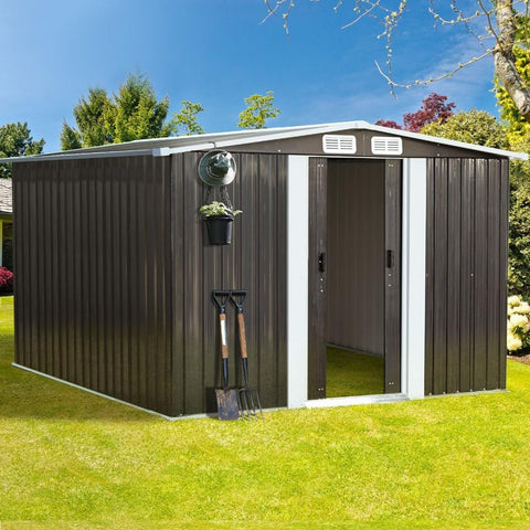 Garden Shed Outdoor Storage Sheds 2.57x2.05M Workshop Cabin Metal House
