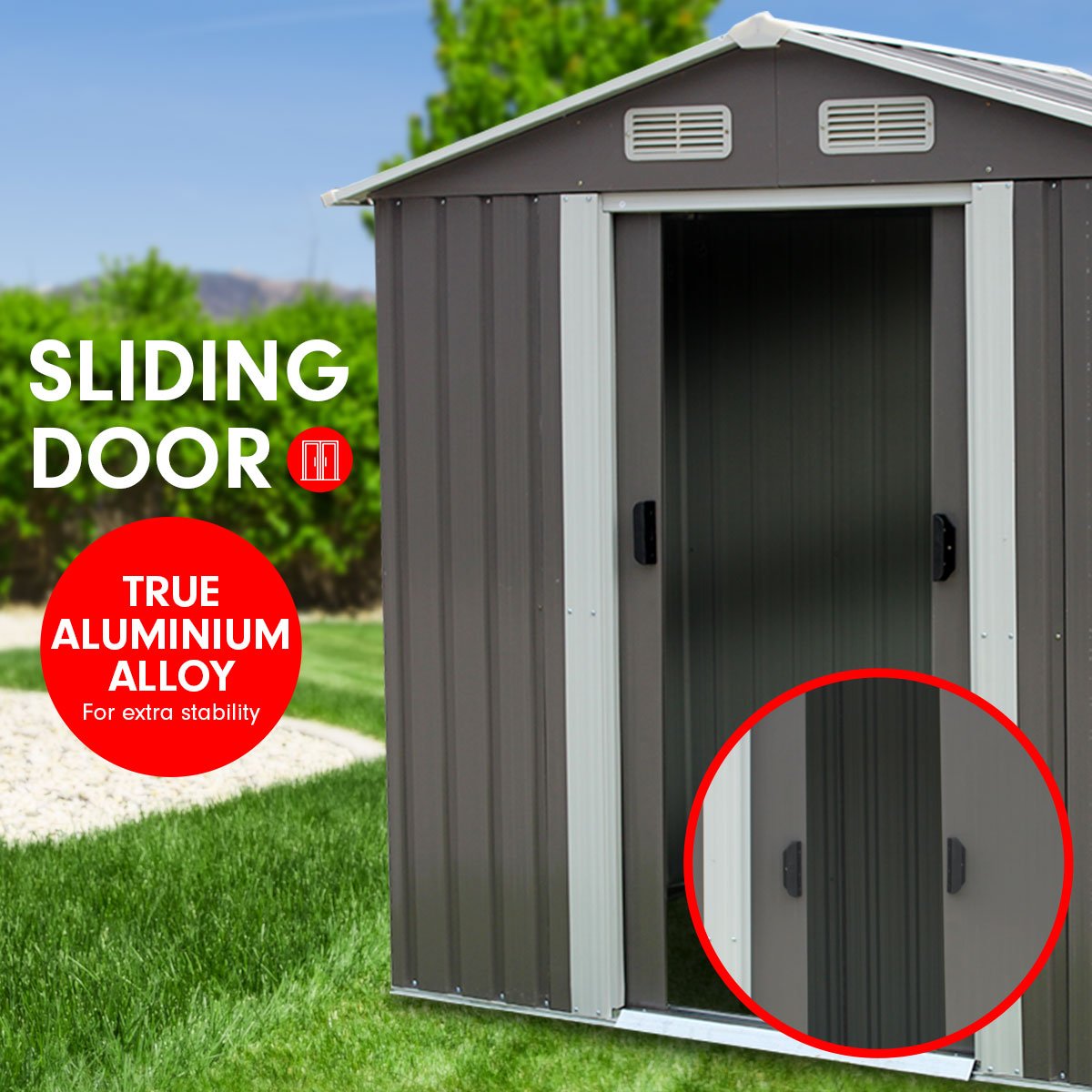 outdoor living Garden Shed Spire Roof 4ft x 6ft Outdoor Storage Shelter - Grey