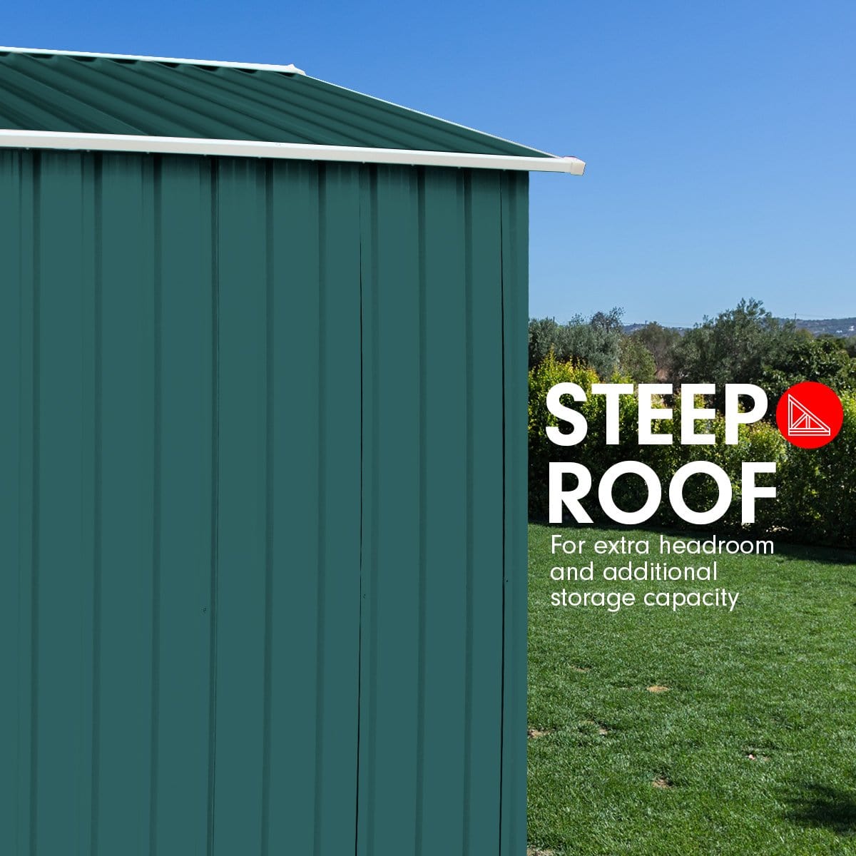 Garden Shed Spire Roof 8x8ft - Green