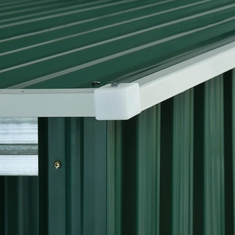 Garden Shed with Extended Roof Steel- Green