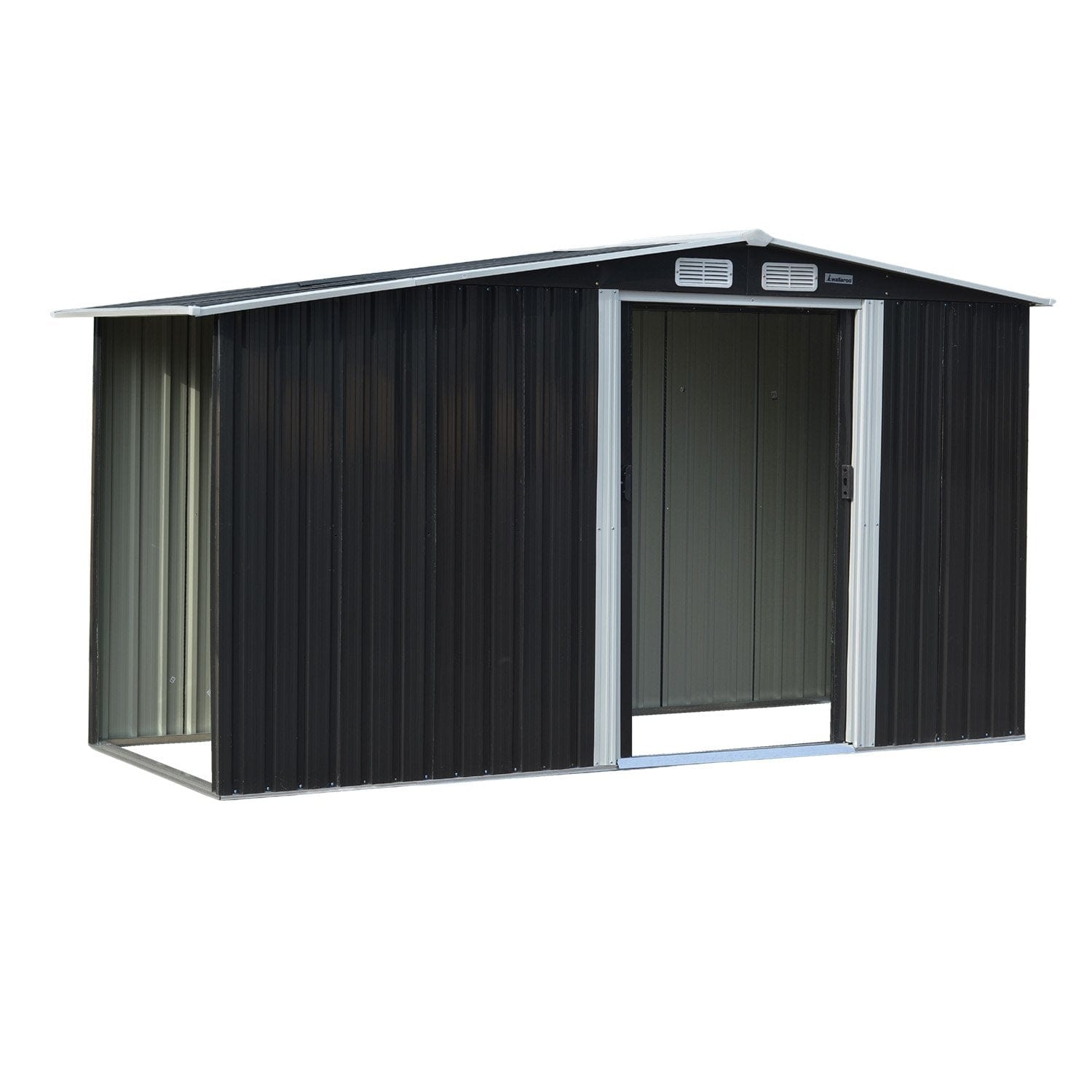 Garden Shed with Semi-Close Storage 4*8FT - Black