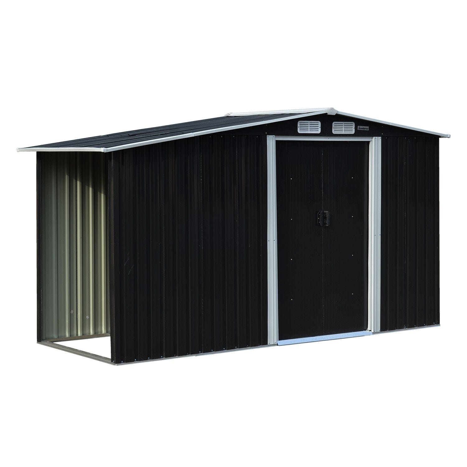Garden Shed with Semi-Close Storage 4*8FT - Black