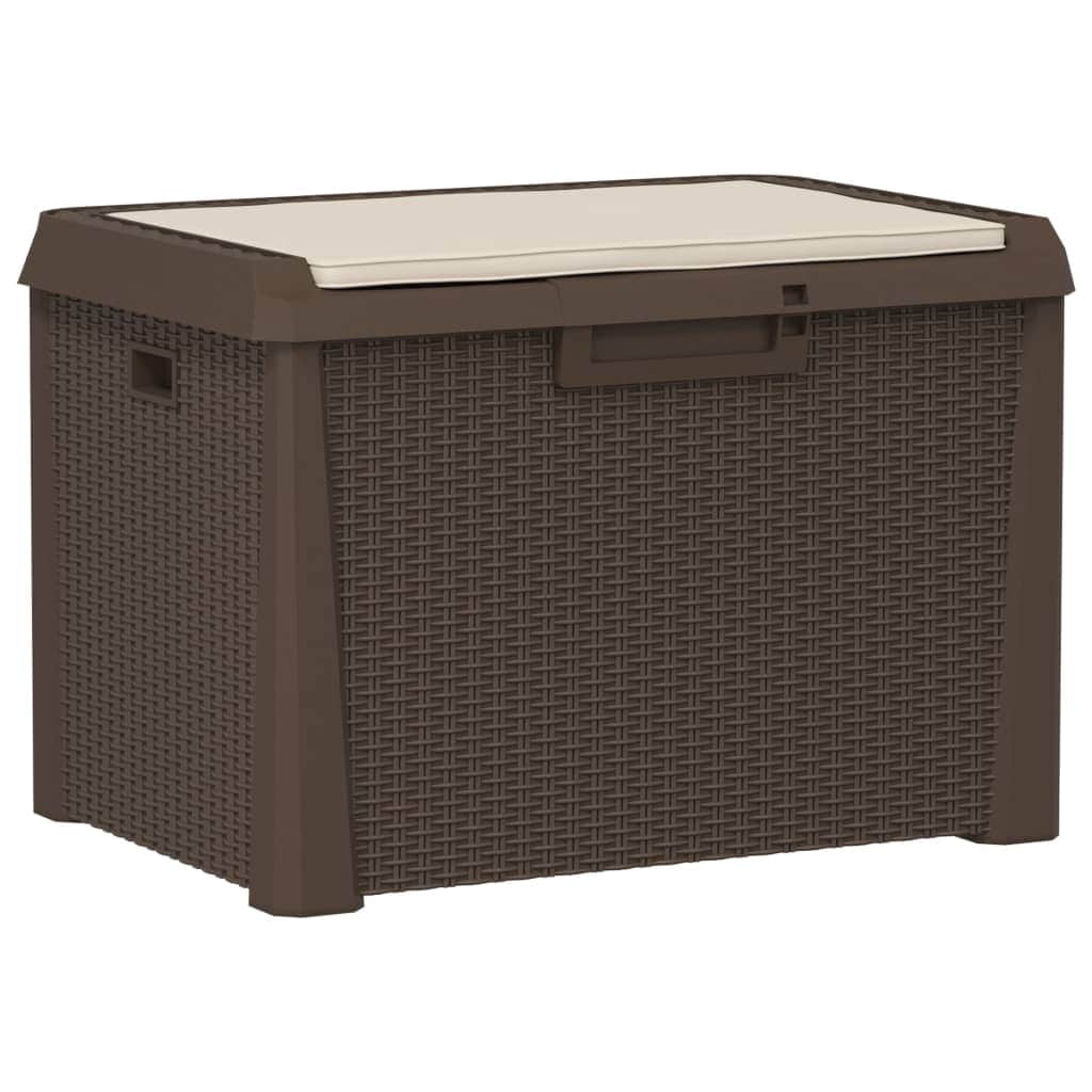 Brown colour - Garden Storage Box with Seat Cushion Brown