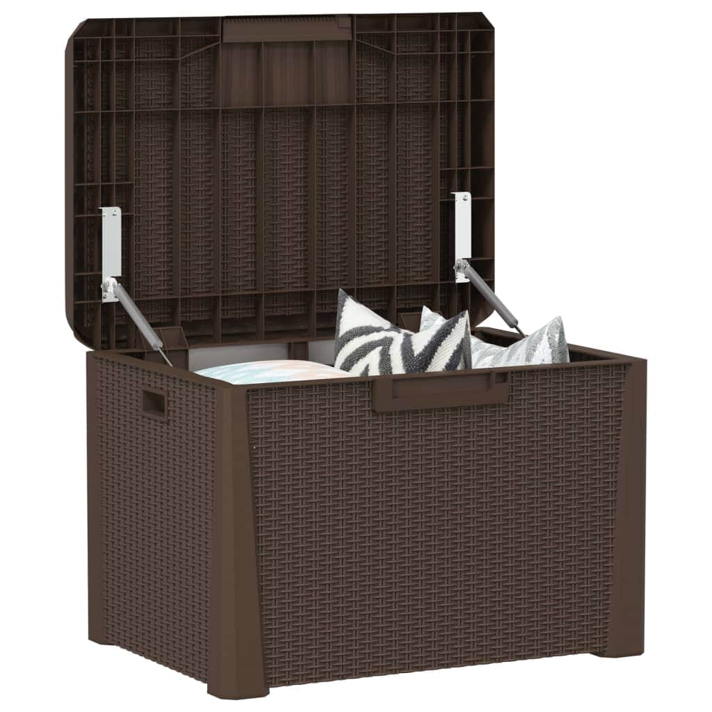 Garden Storage Box with Seat Cushion Brown | Outdoor Storage Boxes