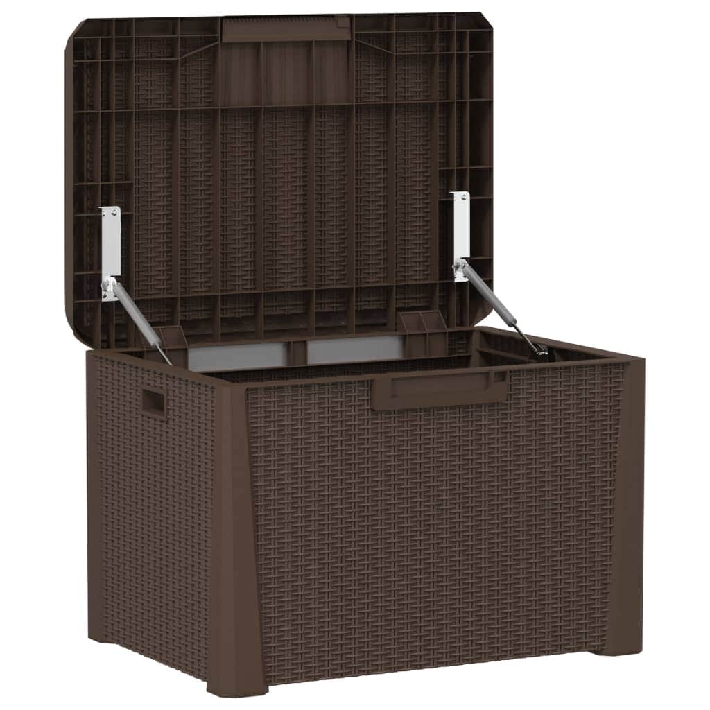 Garden Storage Box with Seat Cushion Brown