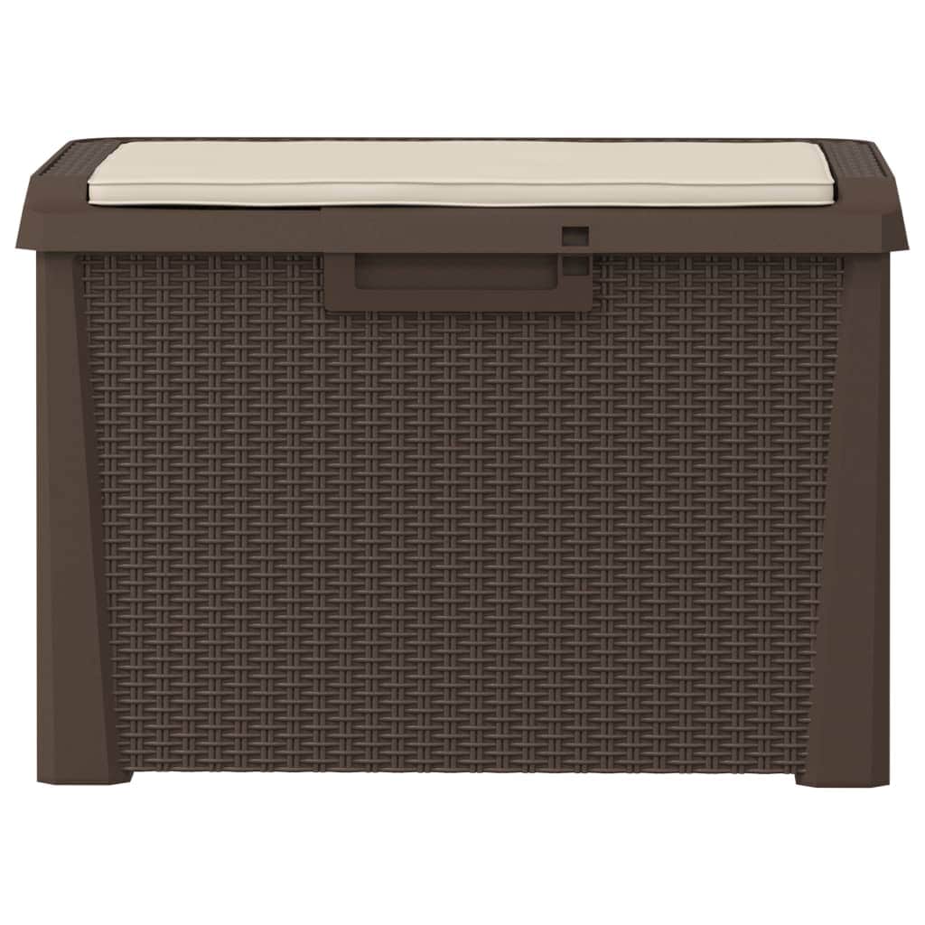 Garden Storage Box with Seat Cushion Brown, Outdoor Storage Boxes