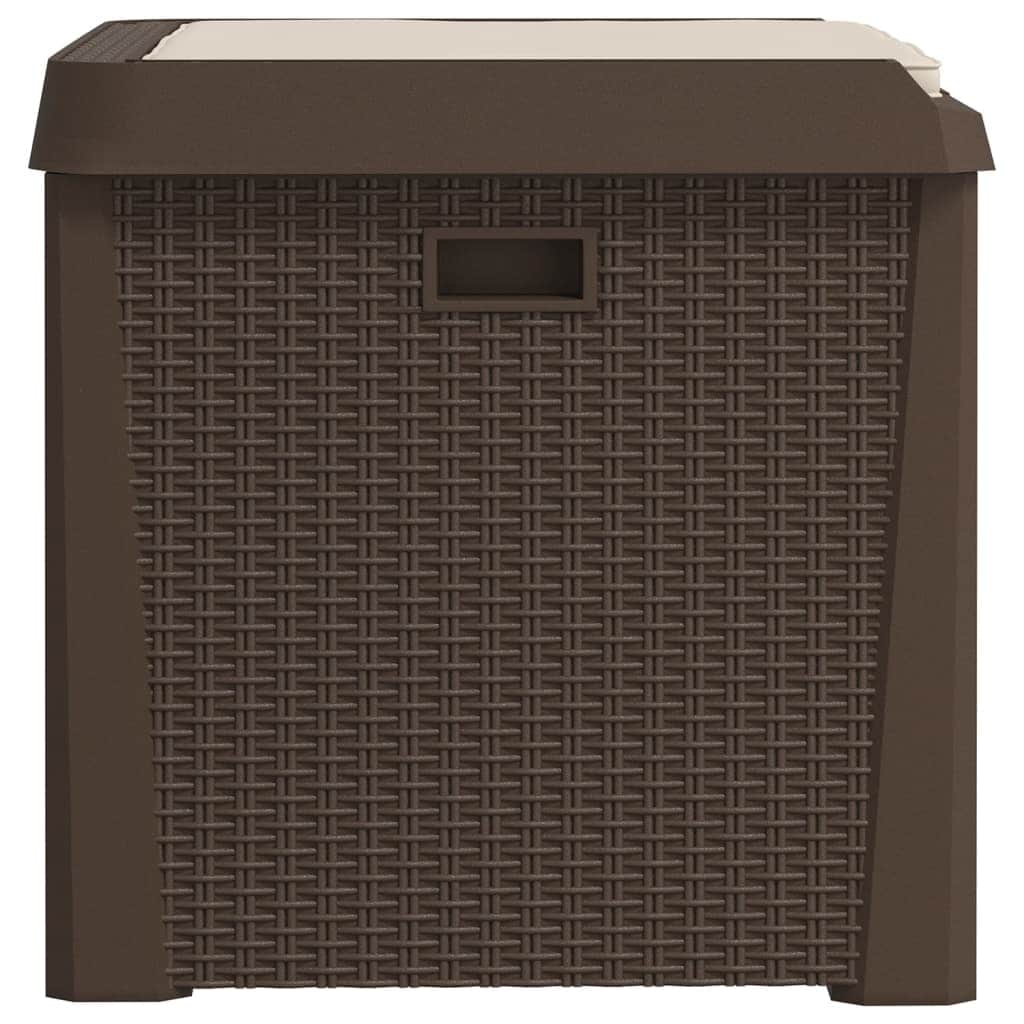 Garden Storage Box with Seat Cushion Brown, Brown colour