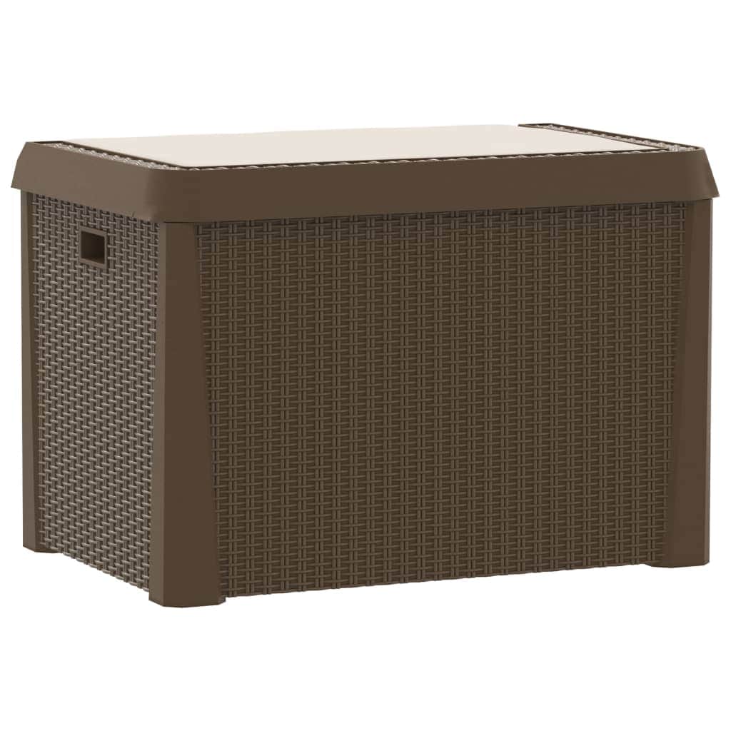 Garden Storage Box with Seat Cushion Brown with Outdoor Storage Boxes