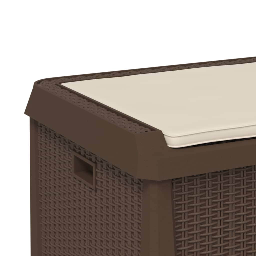 Garden Storage Box with Seat Cushion Brown with Brown colour