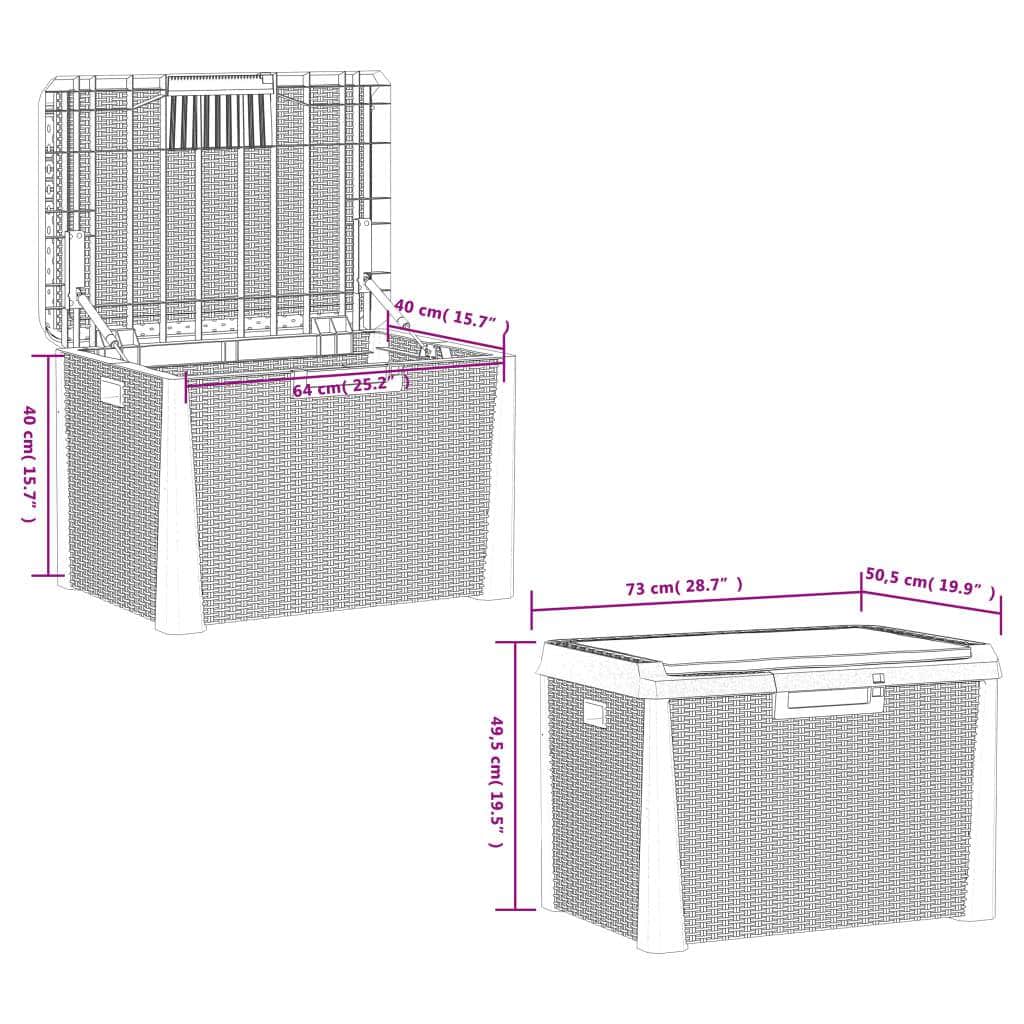 Garden Storage Box with Seat Cushion Brown