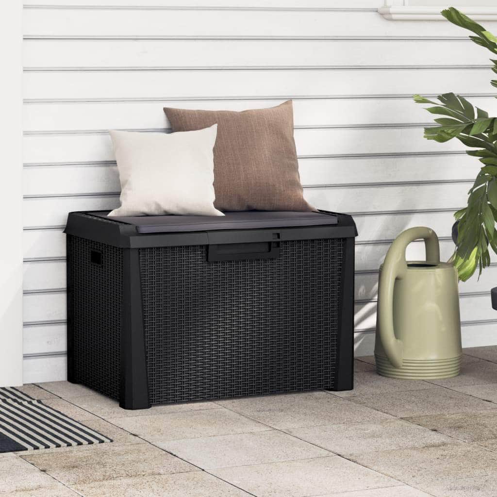 Garden Storage Box with Seat Cushion Brown