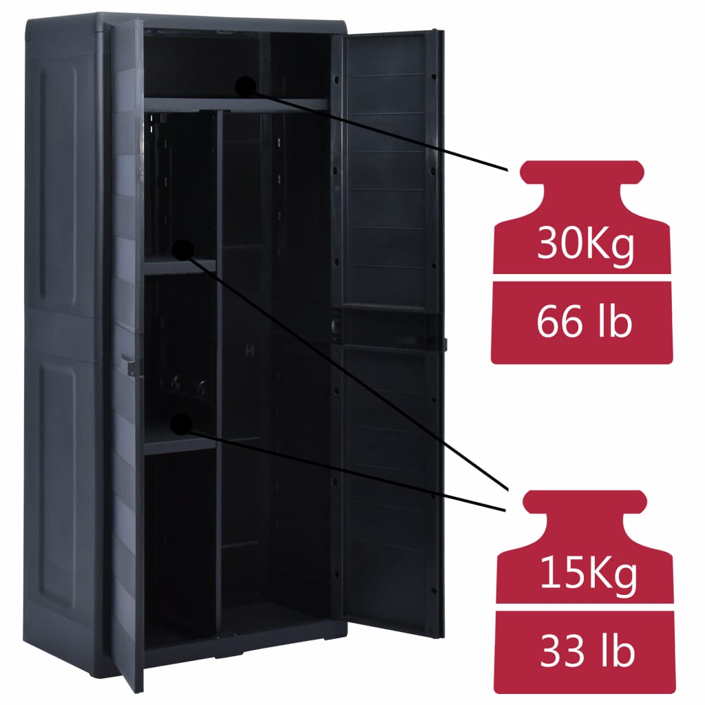 Garden Storage Cabinet XL 78x46x175 cm Plastic