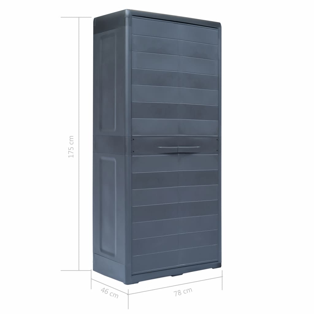 Garden Storage Cabinet XL 78x46x175 cm Plastic