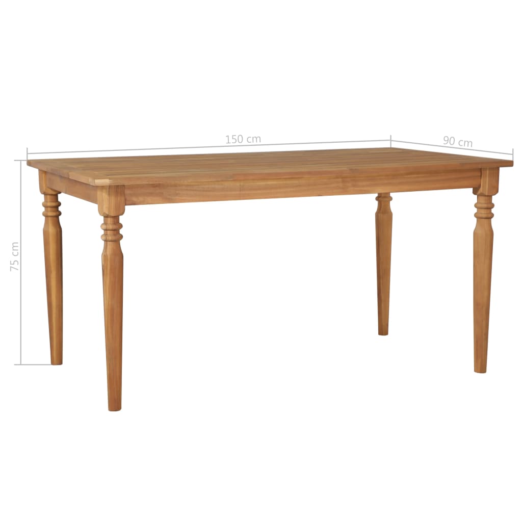 Garden Table 150x90x75 cm Solid Acacia Wood