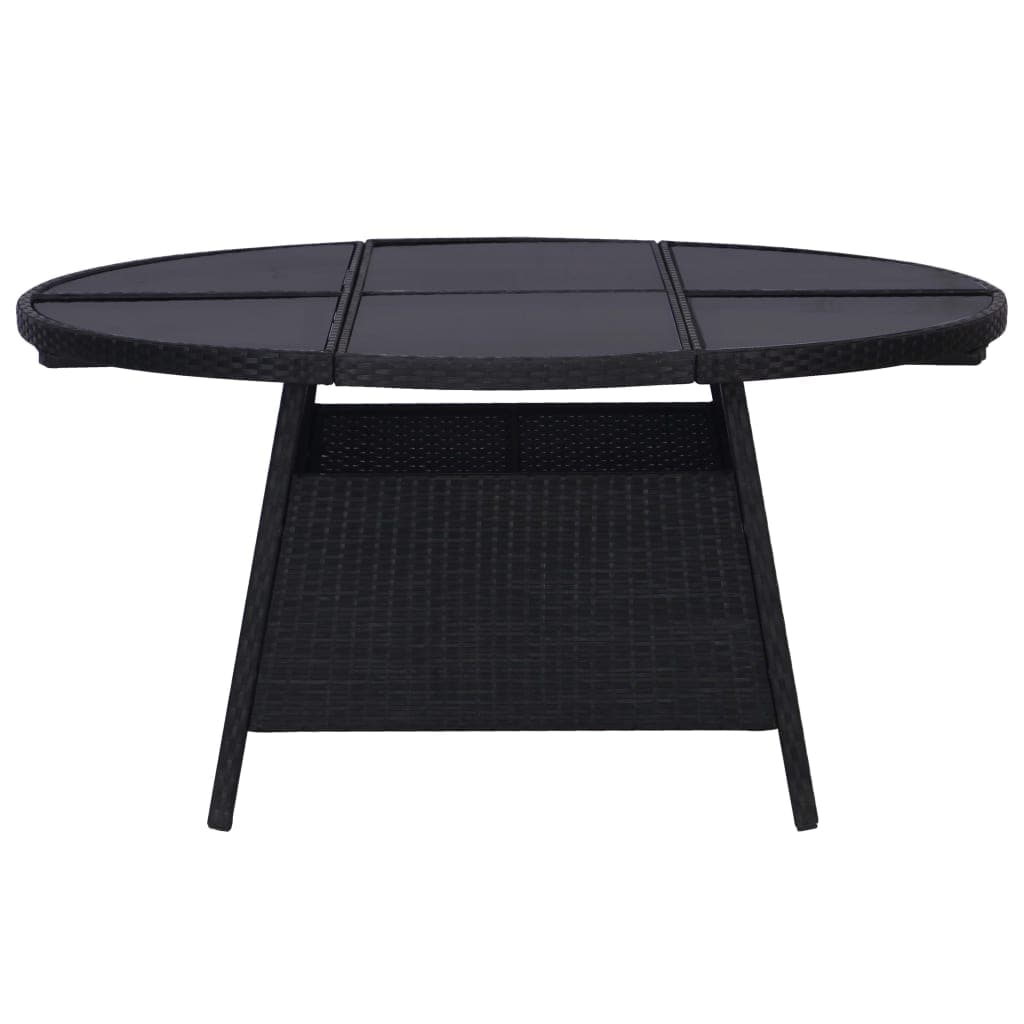 Garden Table Black 150x74 cm Poly Rattan