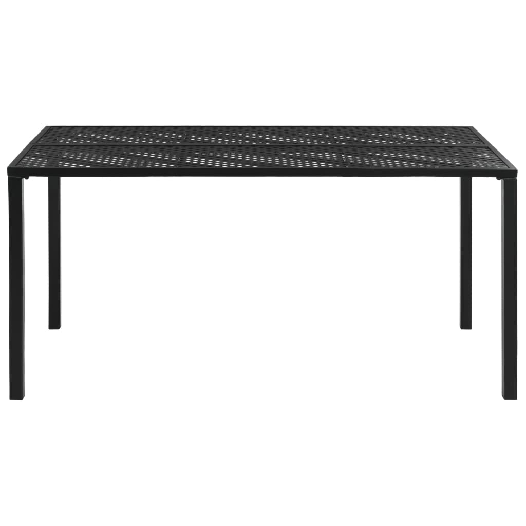 Garden Table Black 150x90x72 cm Steel