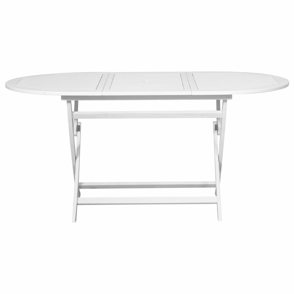 Garden Table White 160x85x75 cm Solid Acacia Wood