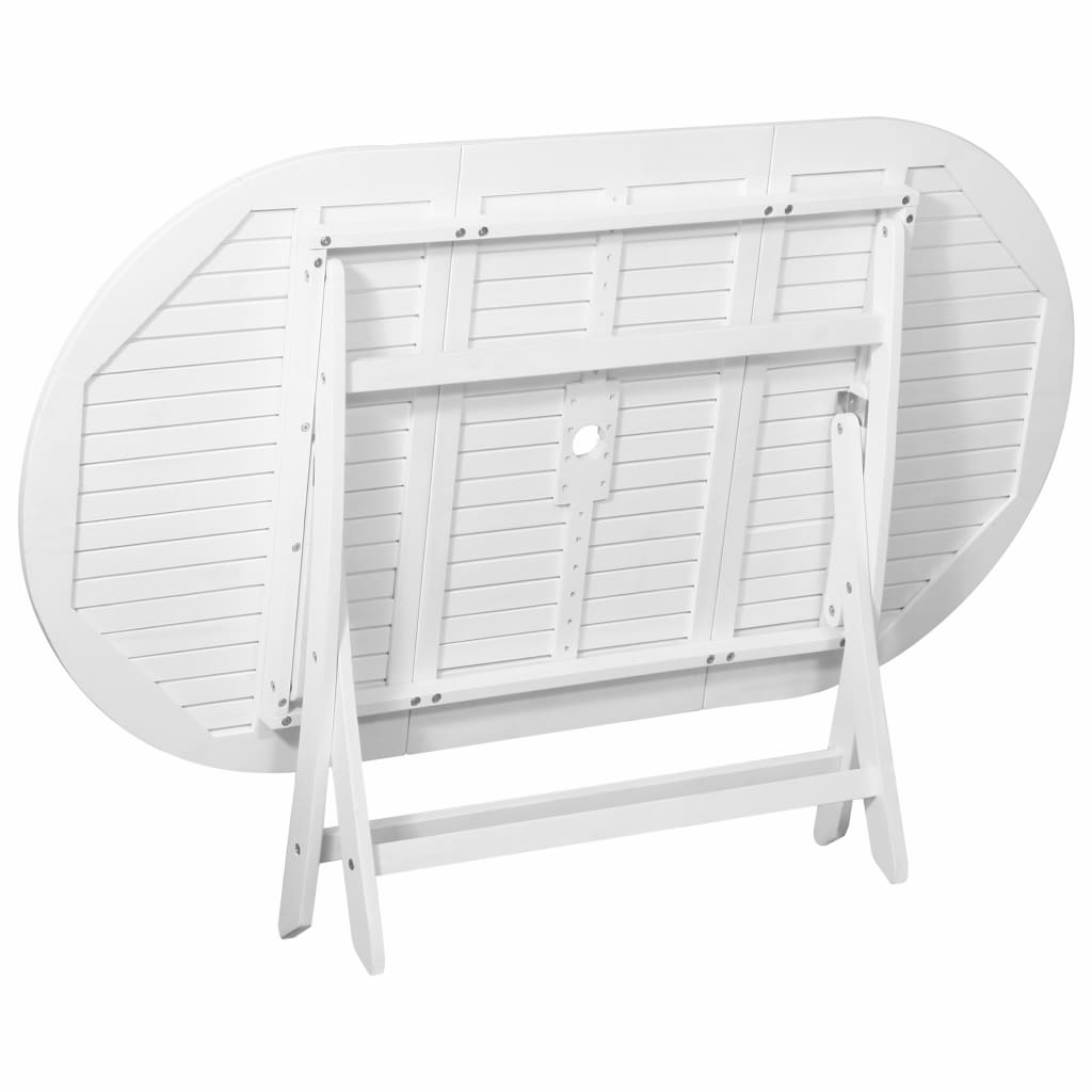 Garden Table White 160x85x75 cm Solid Acacia Wood
