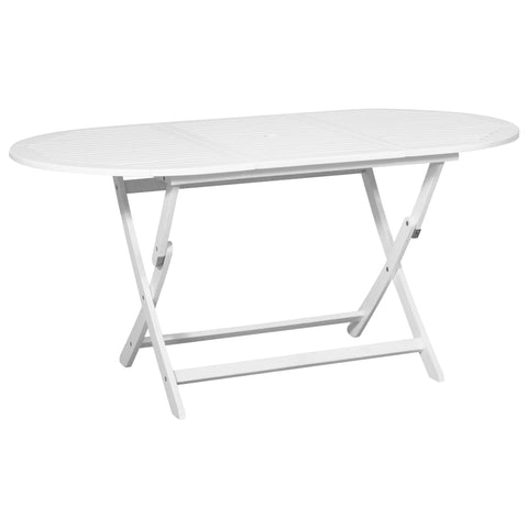 Garden Table White 160x85x75 cm Solid Acacia Wood