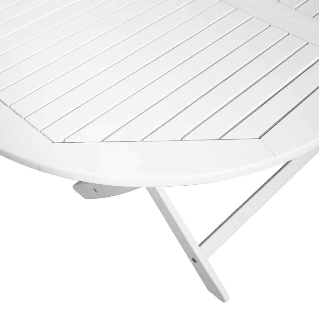 Garden Table White 160x85x75 cm Solid Acacia Wood