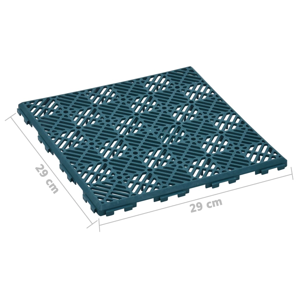 Garden Tiles 24 pcs Green 29x29 cm Plastic