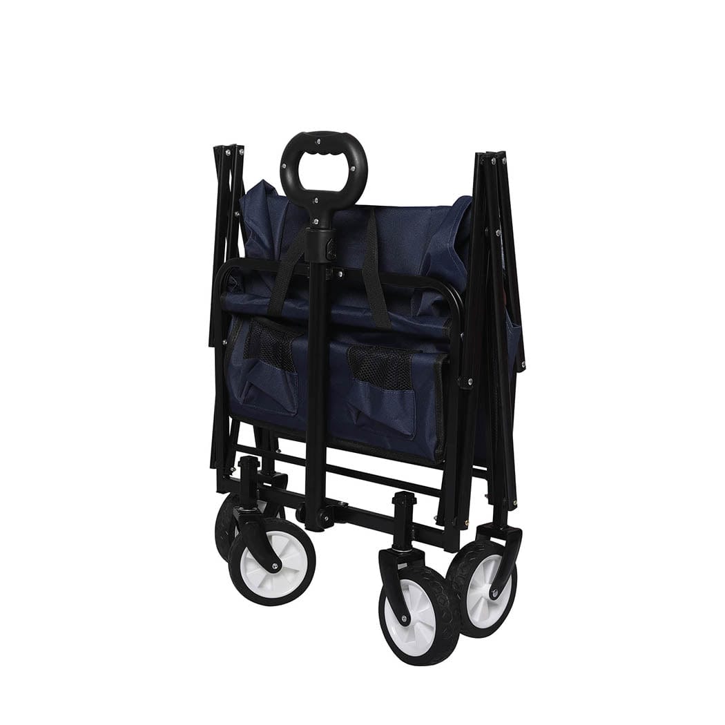 Garden Trolley Cart Foldable Picnic Wagon Outdoor Camping Trailer Blue