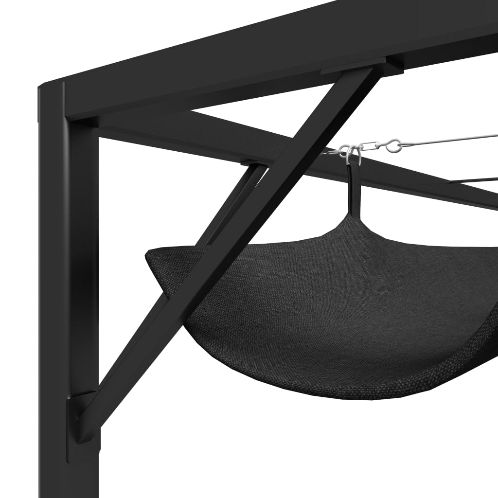 Garden Wall Gazebo with Retractable Roof Canopy 3x3 m Anthracite