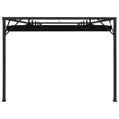 Garden Wall Gazebo with Retractable Roof Canopy 3x3 m Anthracite