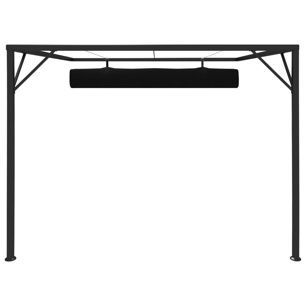 Garden Wall Gazebo with Retractable Roof Canopy 3x3 m Anthracite