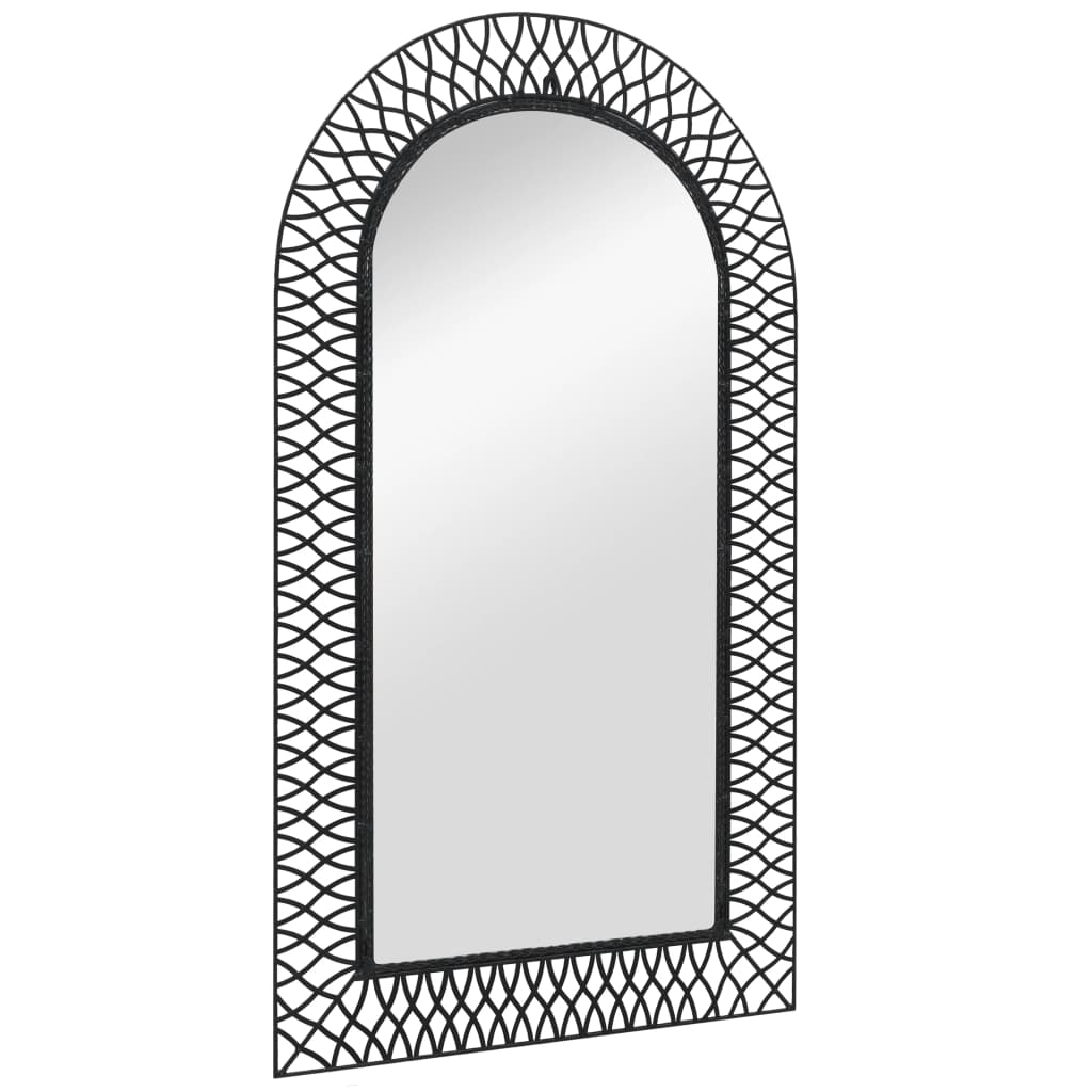Garden Wall Mirror Arched 60x110 cm Black