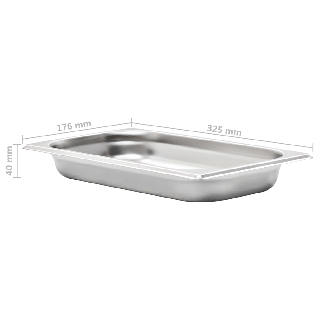 Gastronorm Containers 12 pcs GN 1/3 40 mm Stainless Steel