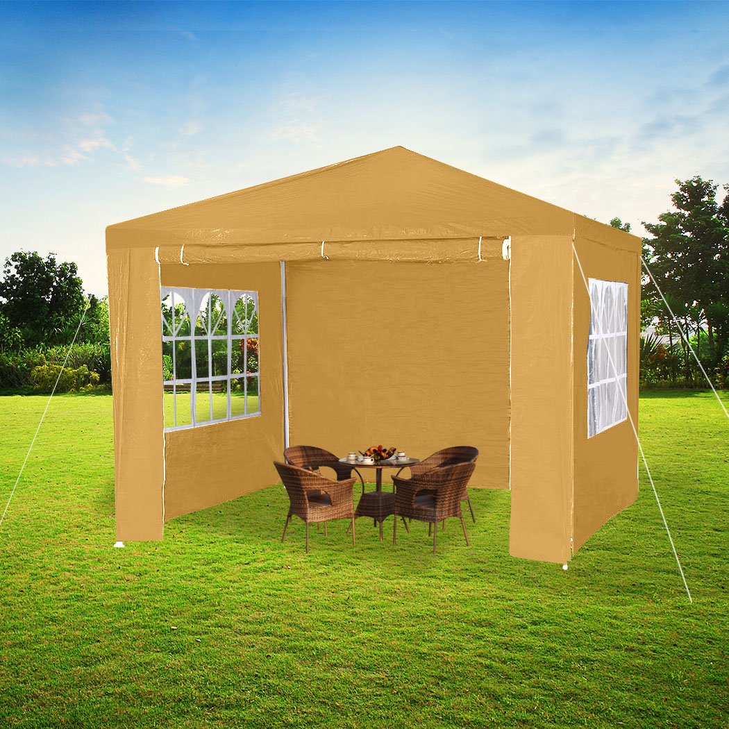 Outdoor Living Gazebo Tent 3x3 Outdoor Marquee Gazebos Camping Canopy Mesh Side Wall