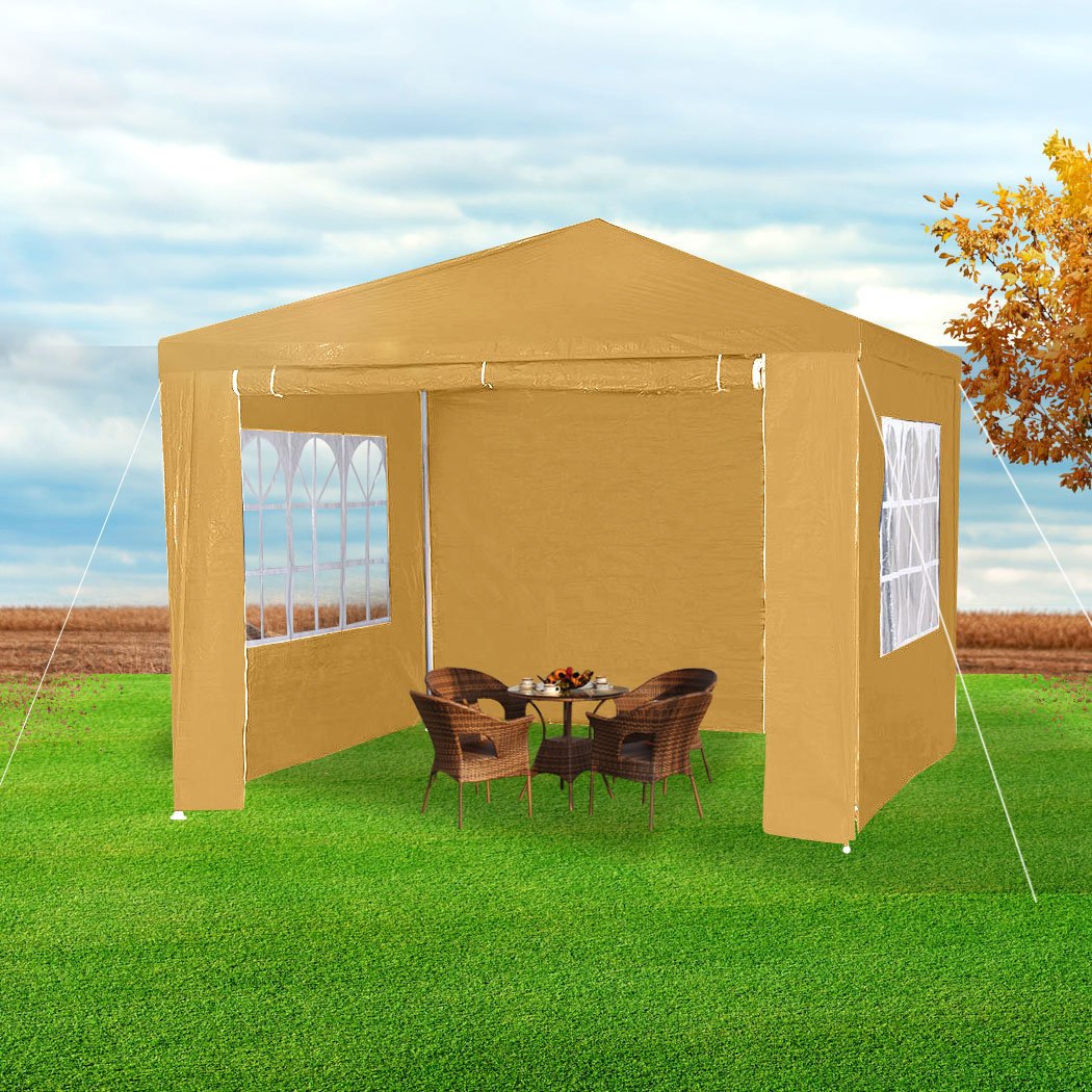 Outdoor Living Gazebo Tent 3x3 Outdoor Marquee Gazebos Camping Canopy Mesh Side Wall