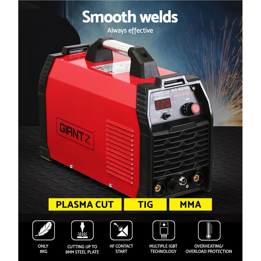 Power Tools Giantz Plasma Cutter TIG Portable Welding 220Amp