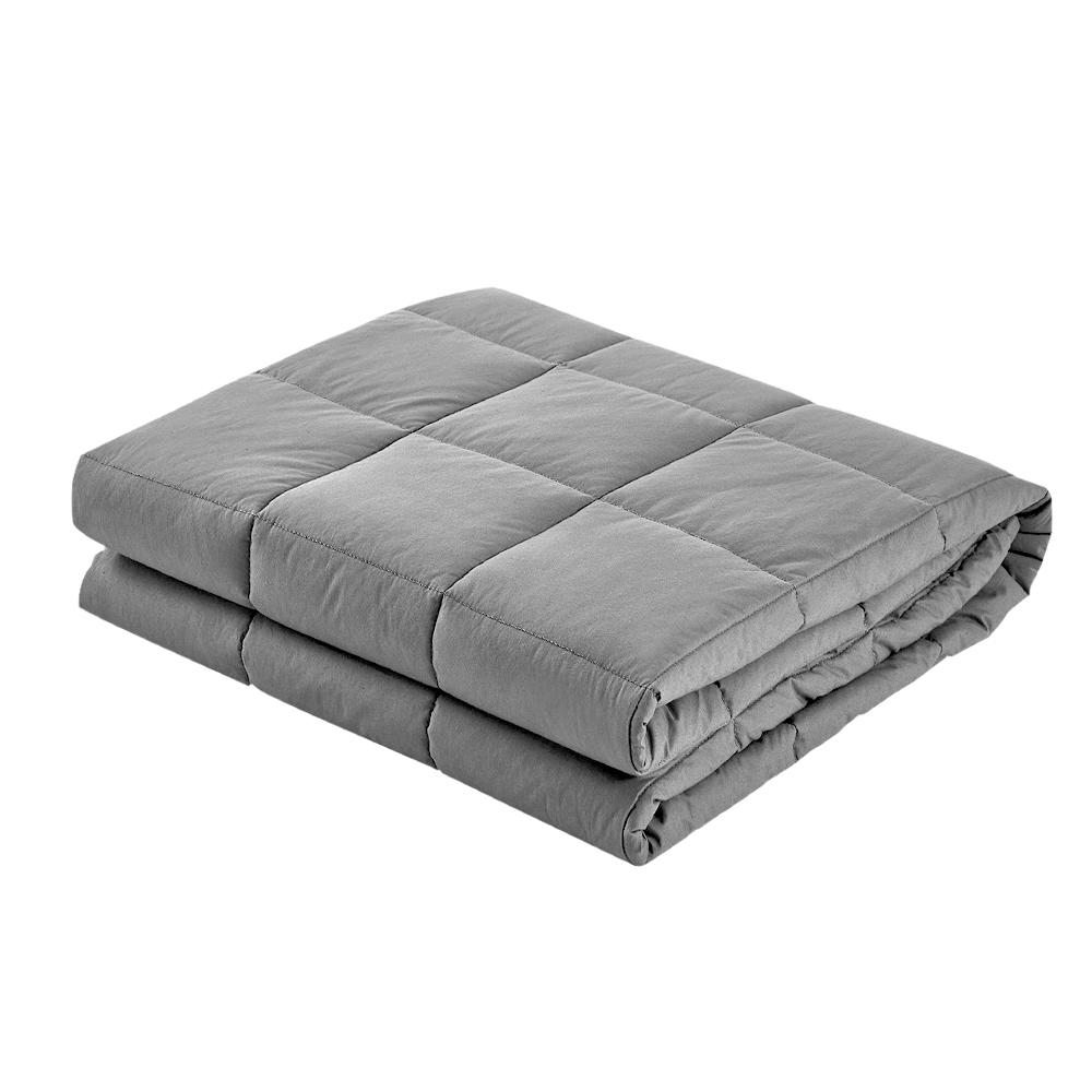 Bedding Giselle Bedding 7KG Microfibre Weighted Gravity Blanket Relaxing Calming Light Grey