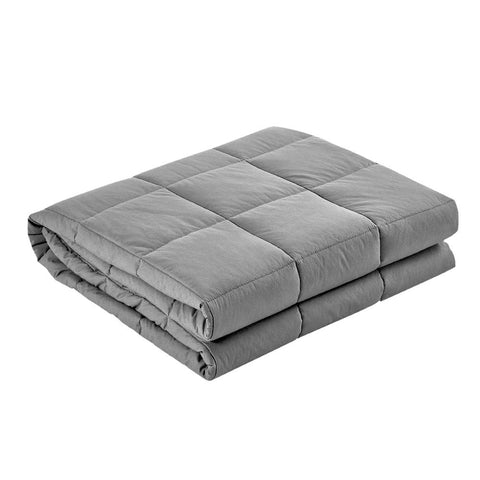 Bedding Giselle Bedding 7KG Microfibre Weighted Gravity Blanket Relaxing Calming Light Grey