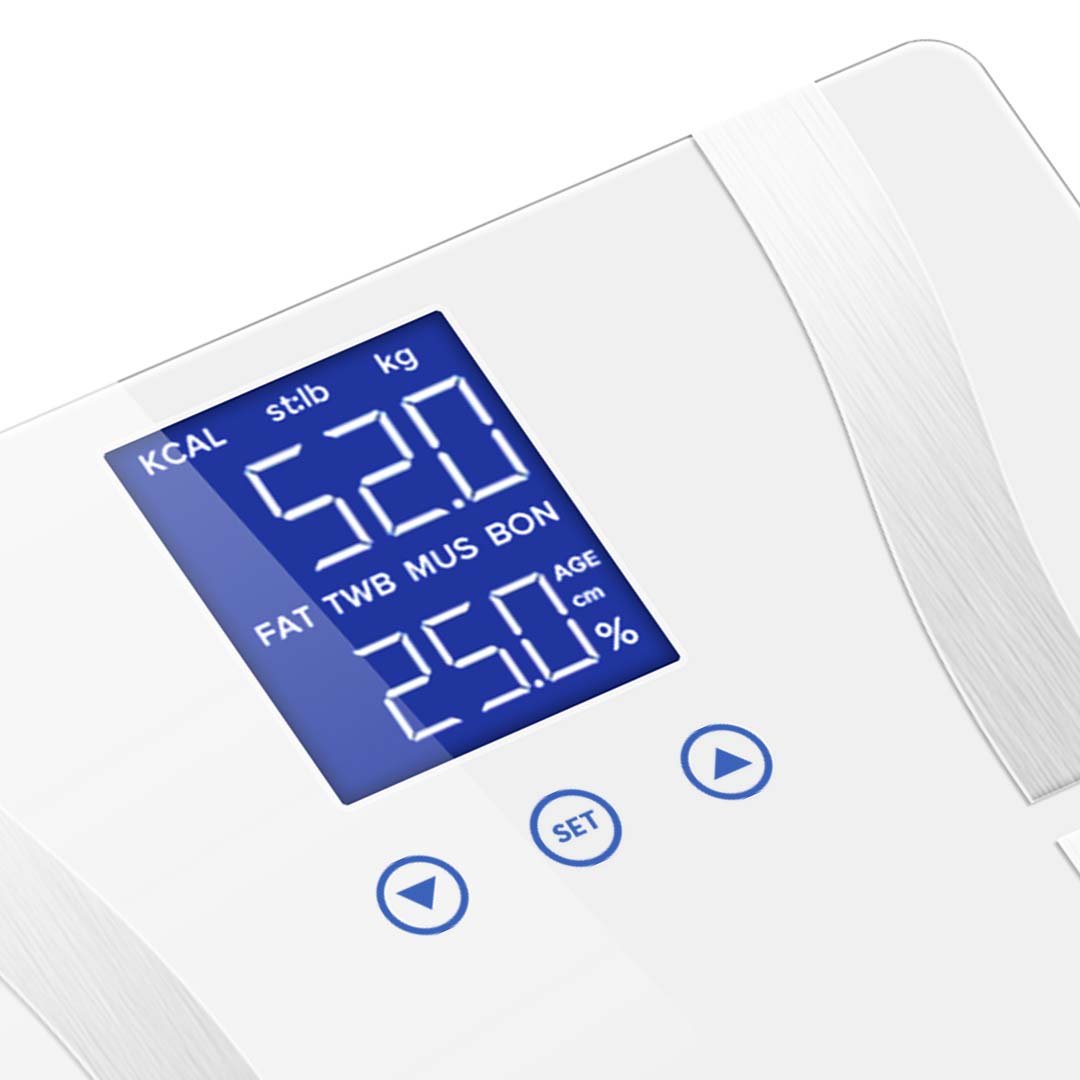 bathroom scales Glass LCD Digital Body Fat Scale Bathroom Electronic Gym Water Weighing Scales White