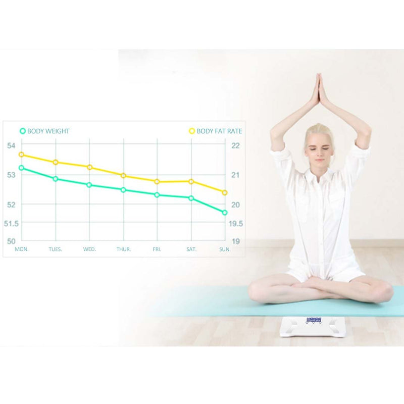 bathroom scales Glass LCD Digital Body Fat Scale Bathroom Electronic Gym Water Weighing Scales White
