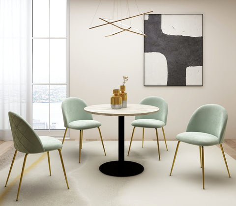 Dining Gold-Black 5 Piece Dining Set Table and Chairs