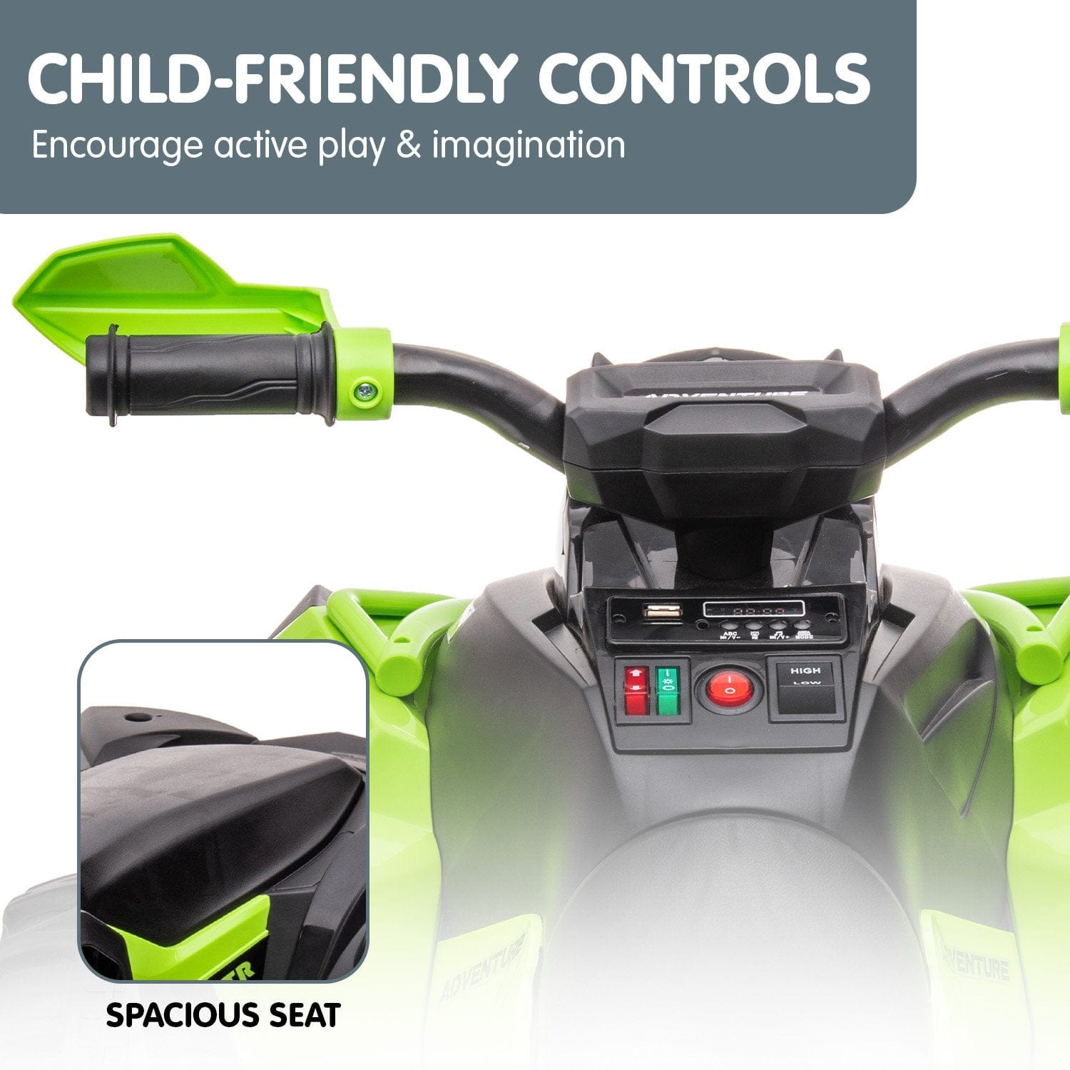 GTS99 Kids Electric Ride On Quad Bike Toy ATV 50W - Green