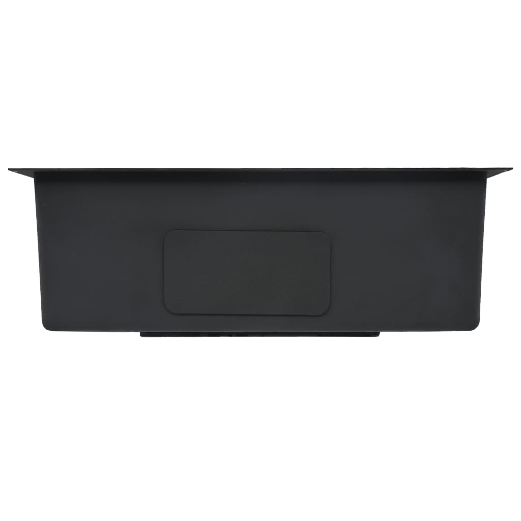 Handmade Kitchen Sink with Overflow Hole Black Stainless Steel