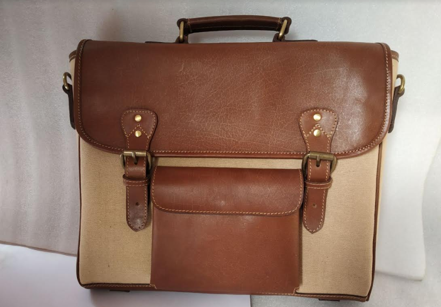 50% Handmade Leather Messenger Bag - Brown