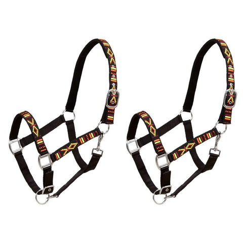 vidaxl20- Head Collars 2 pcs for Horse Nylon Size Pony Black
