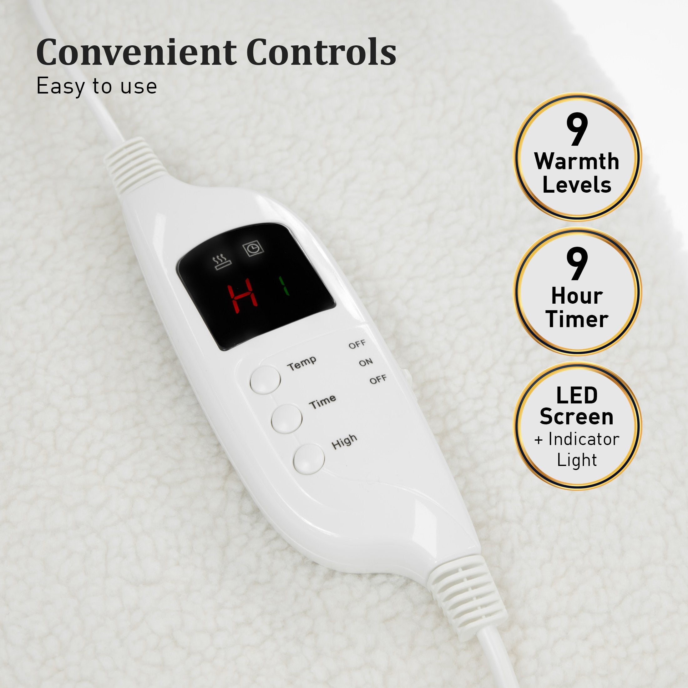 Heated Electric Blanket Fitted Fleece Underlay Throw Single