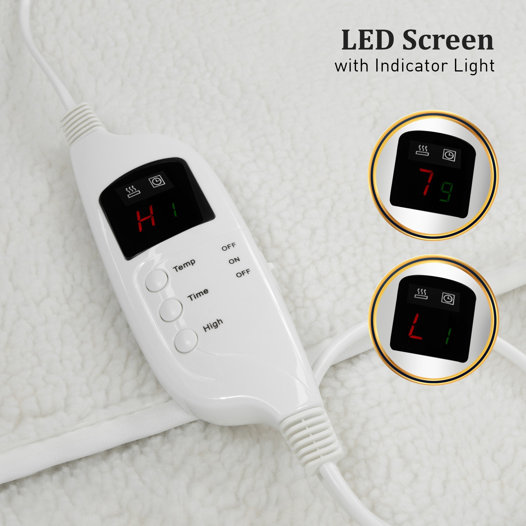 Heated Electric Blanket Fitted Fleece Underlay Throw Single