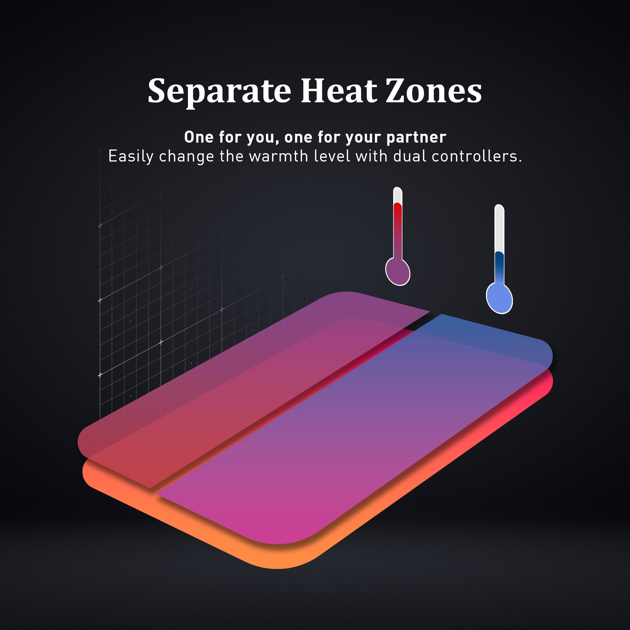 Heated Electric Blanket Fitted Polyester Underlay Winter Double