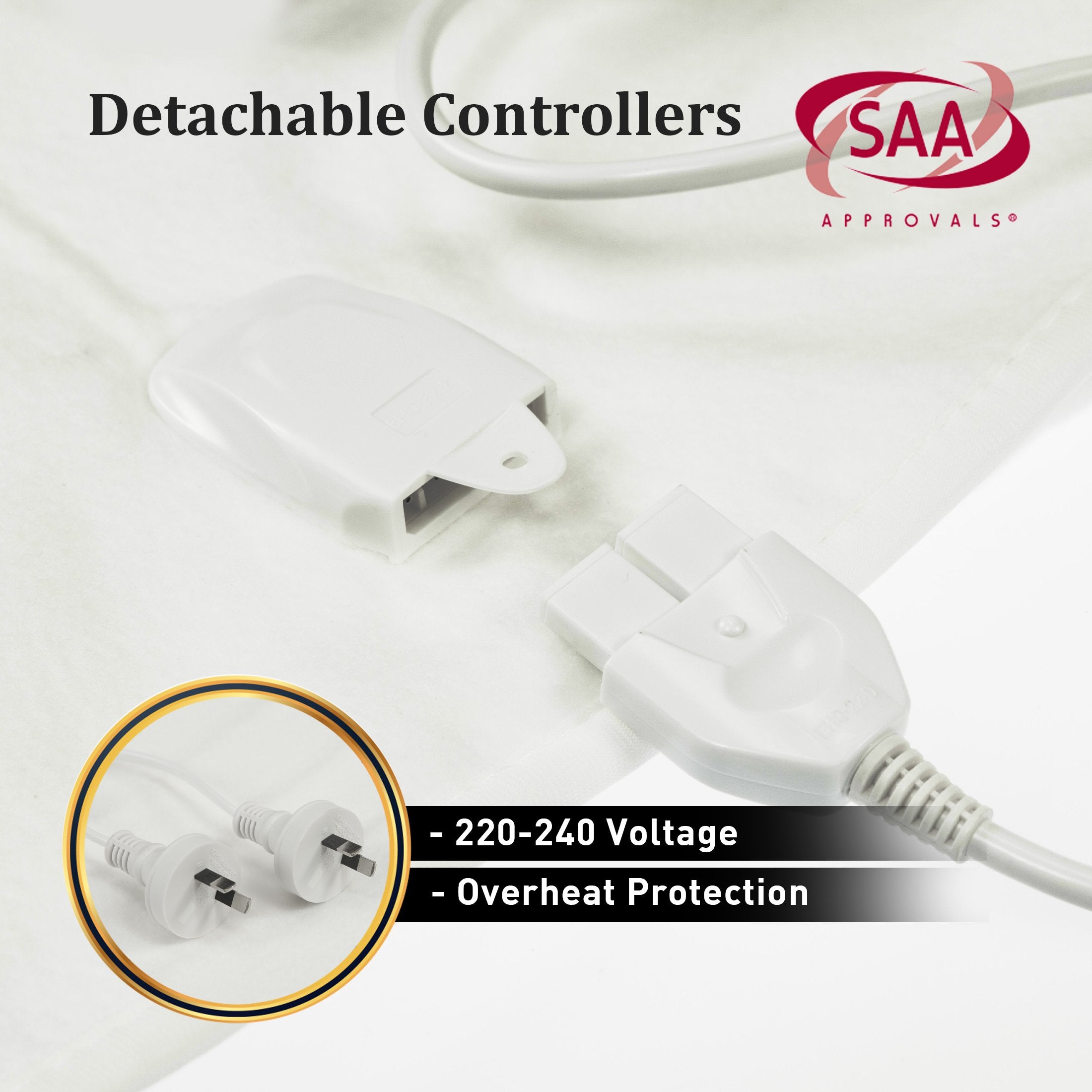 Heated Electric Blanket Fitted Polyester Underlay Winter Double