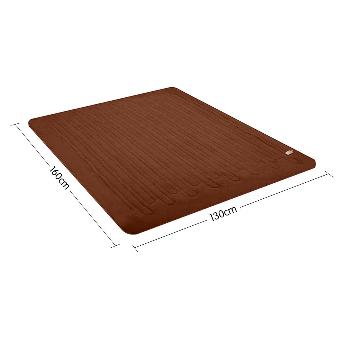 Heated Electric Blanket Throw Rug Coral Warm Fleece Brown