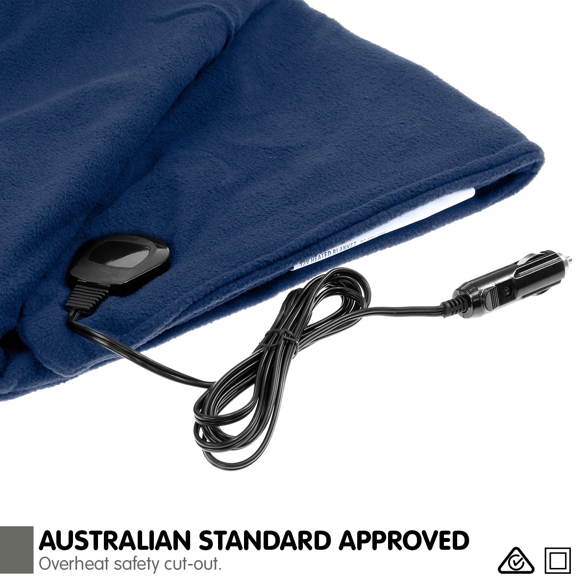 bedding Heated electric car blanket -navy blue